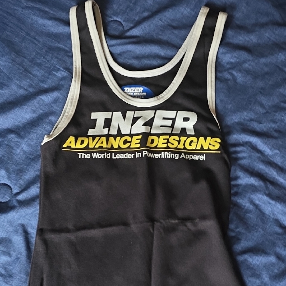 Inzer Black and Yellow Powerlifting Tank Top